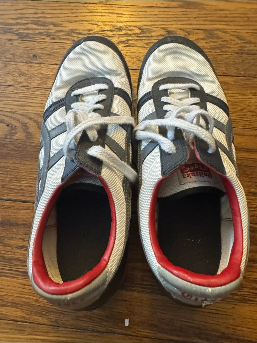 Onitsuka Tiger by Asics White Black Gray with Red Accent Men's Sneakers - Picture 10 of 11